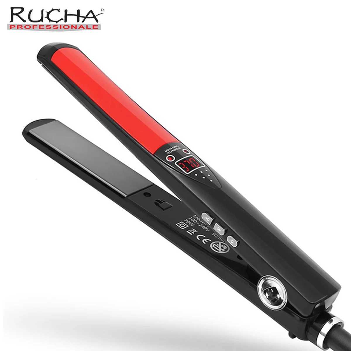 High Temperature Hair Straightener and Curler Titanium Flat Iron Professional Salon Hair Styling Tool 110V-240V Travel Home UseT251129-image-1086577694