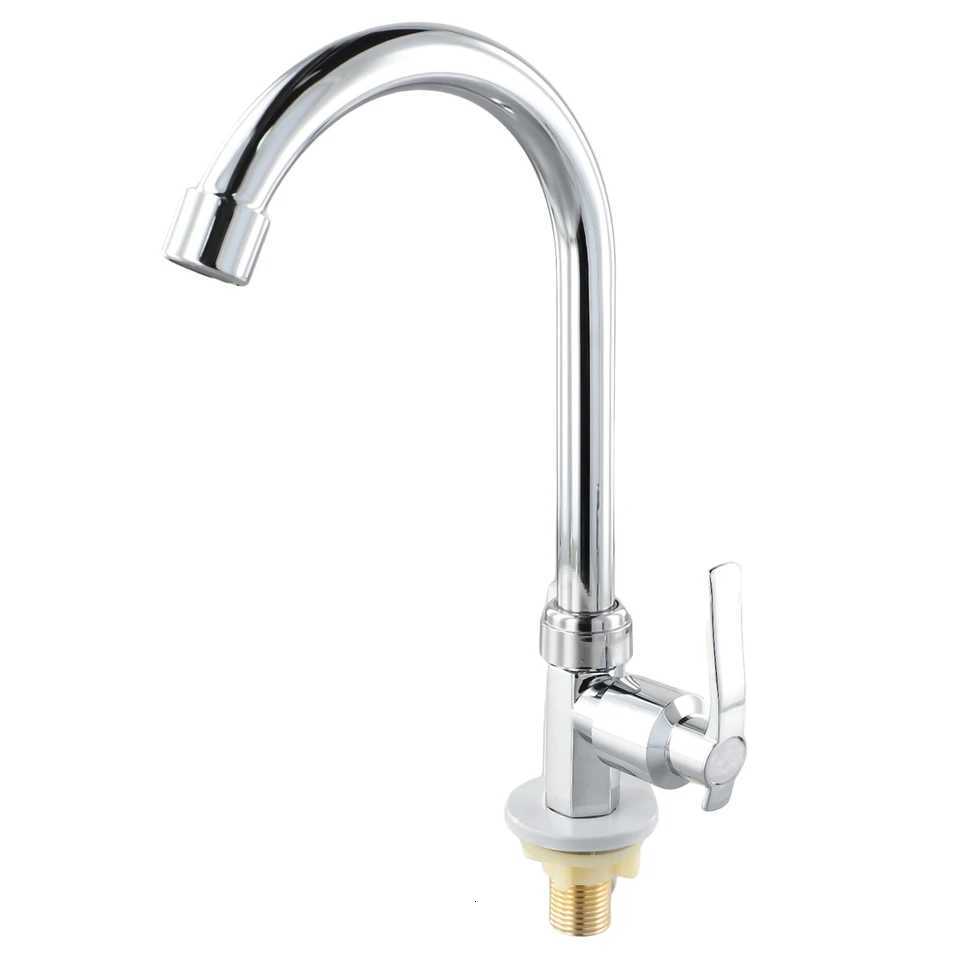 Sink Cold Taps Faucet Kitchen Sink Faucet Modern Plating Single Lever Hole Water-saving Tap Universal Kitchen Accessories M251129-image-1086591339
