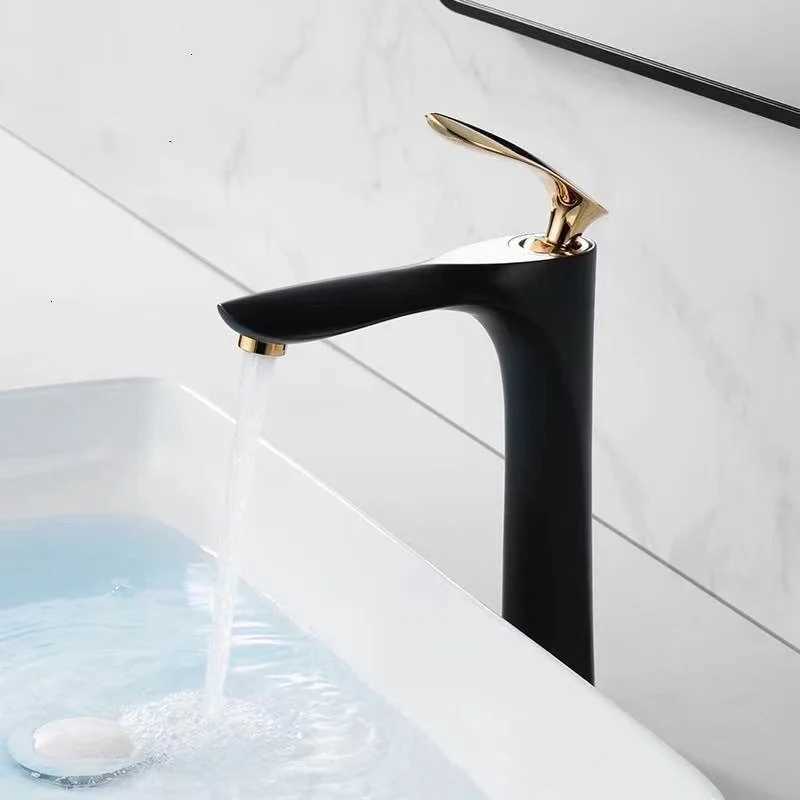 Brushed Gold bathroom faucet copper Rose Gold basin faucet hot cold water gray Lavotory faucet black countertop Sink faucet M251129-image-1086590182
