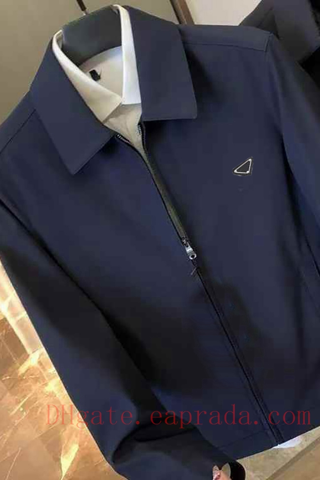 Designer Mens Jackets 3D Triangle Lapel Collar Spring Autumn Midlife Formal Coats Windshield Baseball Jackets Black Navy Outerwear Coat Fashion C