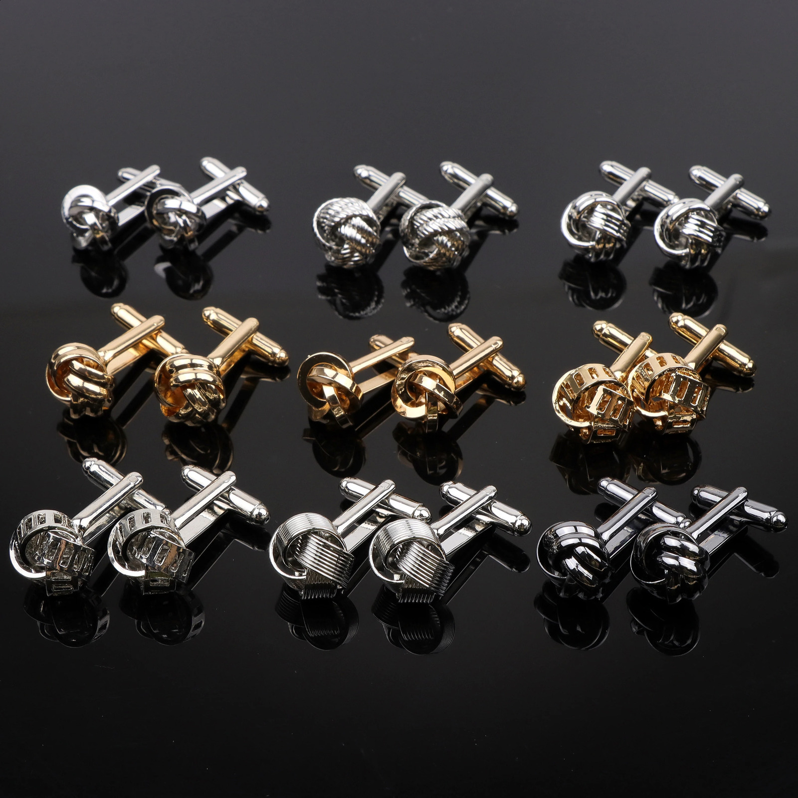 Classic gold and sier mens cufflinks highquality twisted shape copper suit shirt daily wearing 2025