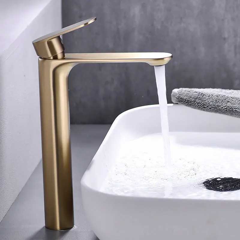 Bathroom Faucets High Basin Mixer Sink Tall Faucet Gourmet Washbasin Taps Water Tap Hot Cold Tapware Crane Brass Black Gold M251129-image-1086590094