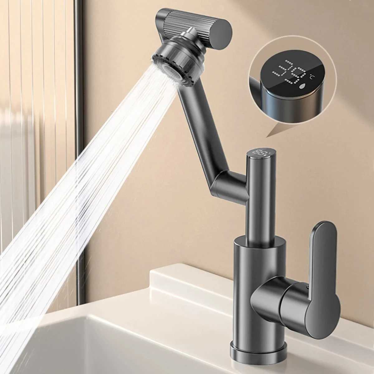 Digital Display LED Basin Faucet Water Tap Bath 360 Degree Bathroom Faucet Single Plastic Handle Sink Tap Mixer Hot and Cold M251129-image-1086591180