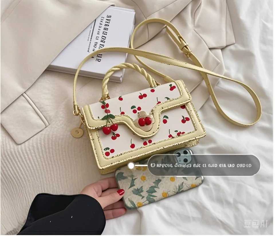 Chaînes de carré de cerises douces sacs de body pour femmes concepteurs de luxe Nouveaux femmes en vert et jaune noir sacs de main jaunexj250429