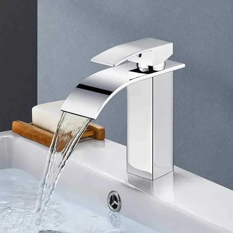 Stainless Steel High And Low Faucet Waterfall Wash Basin Black Hot And Cold Toilet Hotel Bathroom Home Wash Basin M251129-image-1086590821