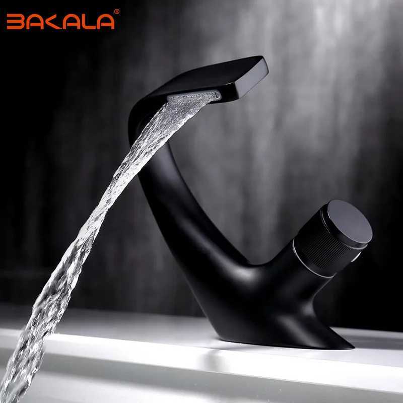 BAKALA Basin sink Black Faucet Cold and Hot Water bathroom tap black Chrome Bathroom basin sink Mixer Tap M251129-image-1086589744