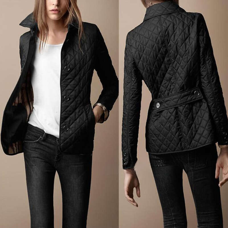 Free Shipping Fashion Women Quilted Diamond Jackets Suit Brit Jacket Designer Single Breasted London Slim Coat Long Sleeve Ladies Plaid Outw