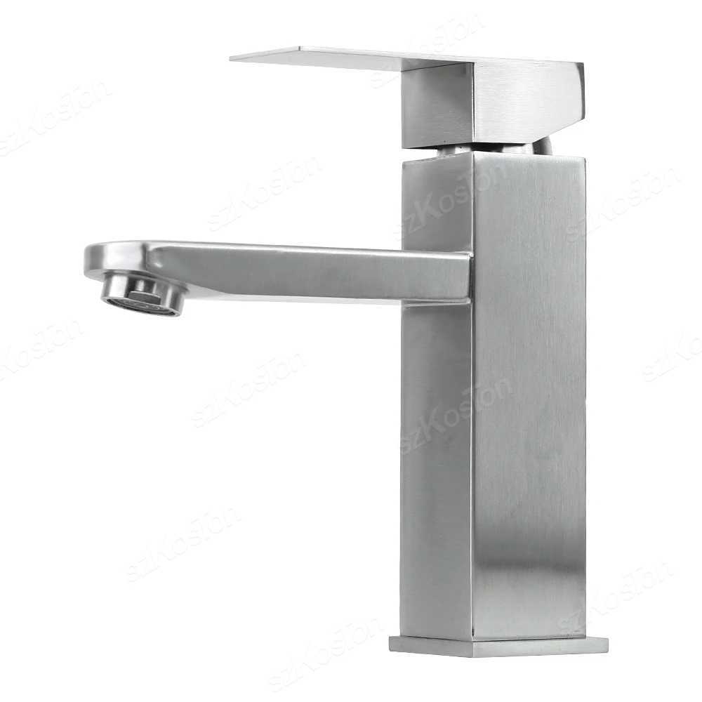 Bathroom Sink Faucet 304 Stainless Steel Hot and Cold Water Tap Washbasin Bathroom Basin Faucet Accessories Set Sink Bath Mixer M251129-image-1086591172