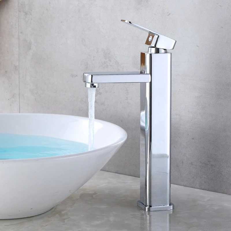 Bathroom Basin Faucet Stainless Steel Crane Square Basin Tap Deck Mount Sink Mixer Taps ColdHot Crane for Bathroom Sink Faucets M251129-image-1086591344