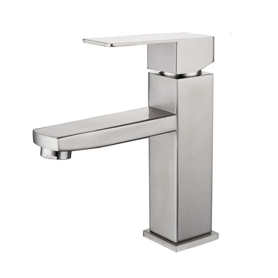 Bathroom Black Square Stainless Steel Basin Sink Faucet Water Taps Vanity Mixer Hot Cold Lavotory Tap M251129-image-1086591716