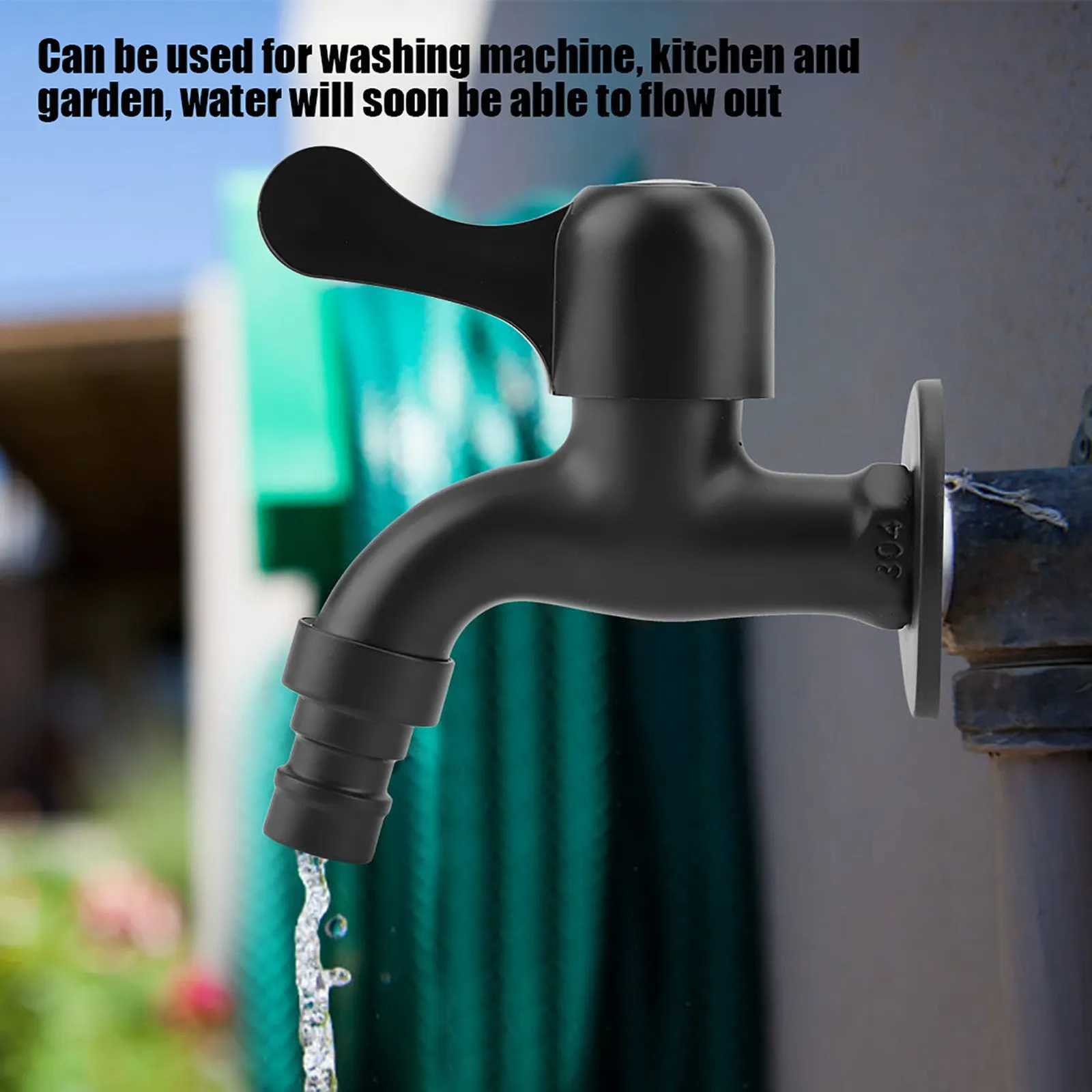 304 Stainless Steel Black Wall Mount Tap Garden Water Faucet for BathroomWashing Machine M251129-image-1086591203