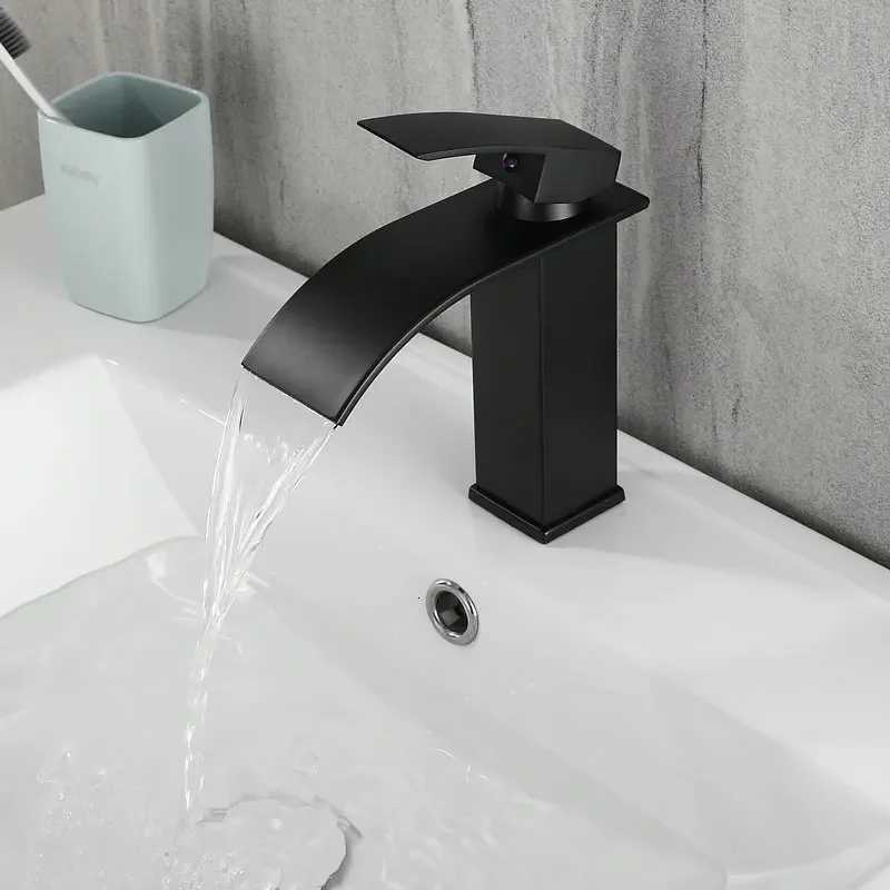 Home Bathroom Waterfall Faucet - 304 Stainless Steel For Countertop Washbasin Cold Hot Mixer Anti-Splash Water-Saving M251129-image-1086591040