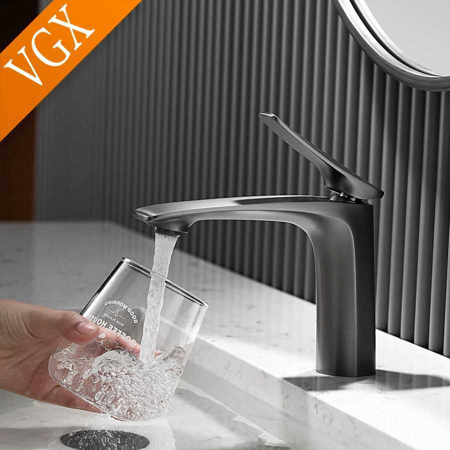 VGX Luxury Bathroom Faucets Basin Mixer Sink Faucet Gourmet Washbasin Tapware Hot Cold Water Tap Brass Chrome Black Brushed Gold M251129-image-1086592231