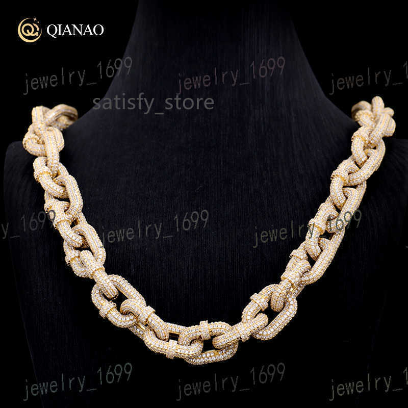 2025 Designer necklace Personality Customize fine jewelry chain 925 silver Gold Plated necklace moissanite cuban link hip hop cuban chain bracele