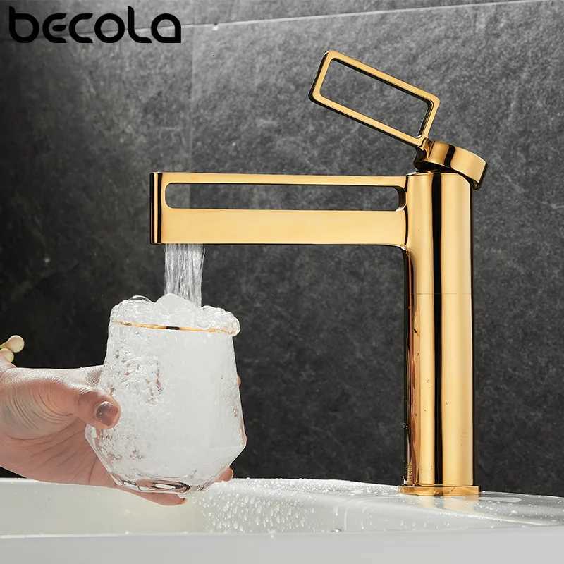 Becola Gold Bathroom Sink Faucet Chrome Bathroom Faucet Luxury Faucet for Bathroom Black Brass Faucet Single Lever For Bathroom M251129-image-1086591048