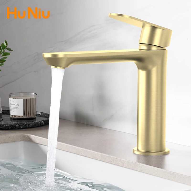 Bathroom Faucets Stainless Steel 304 Brushed Gold Basin Mixer Sink Faucet Gourmet Washbasin Tapware Hot Cold Water Tap Grey M251129-image-1086589759