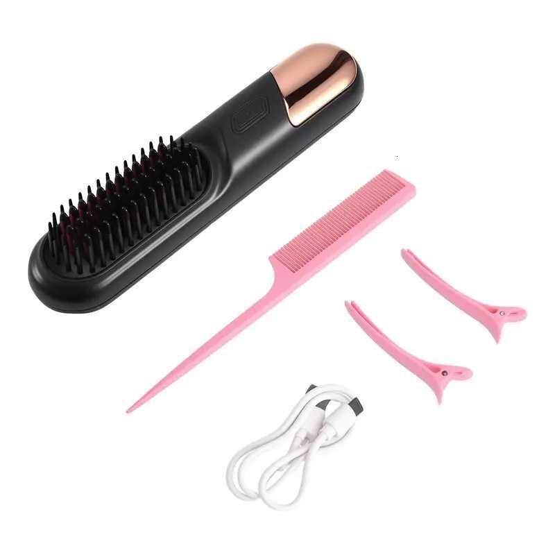 B89B-Cordless Straightener Hair Straightener Brush Fast Heated Wireless Hot Comb MultifunctionalT251129-image-1086579426