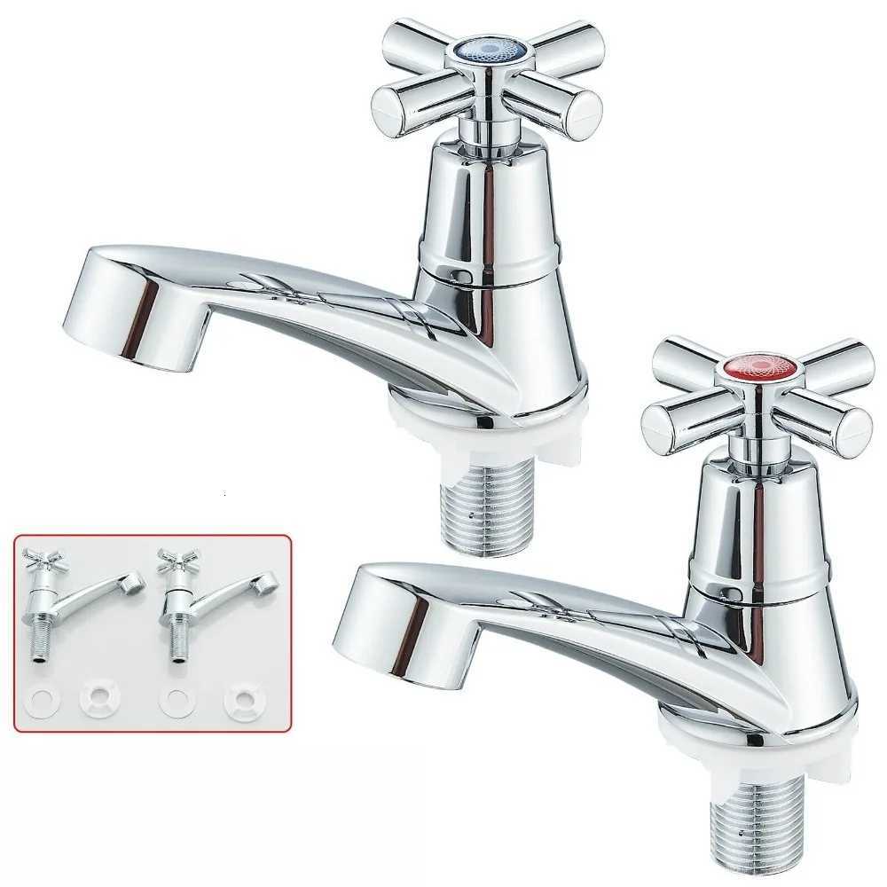 1PC Bathroom Faucets Universal Interface Chrome Plated Bathroom Basin Taps Traditional Hot Cold Water Bathroom Accessories M251129-image-1086592117