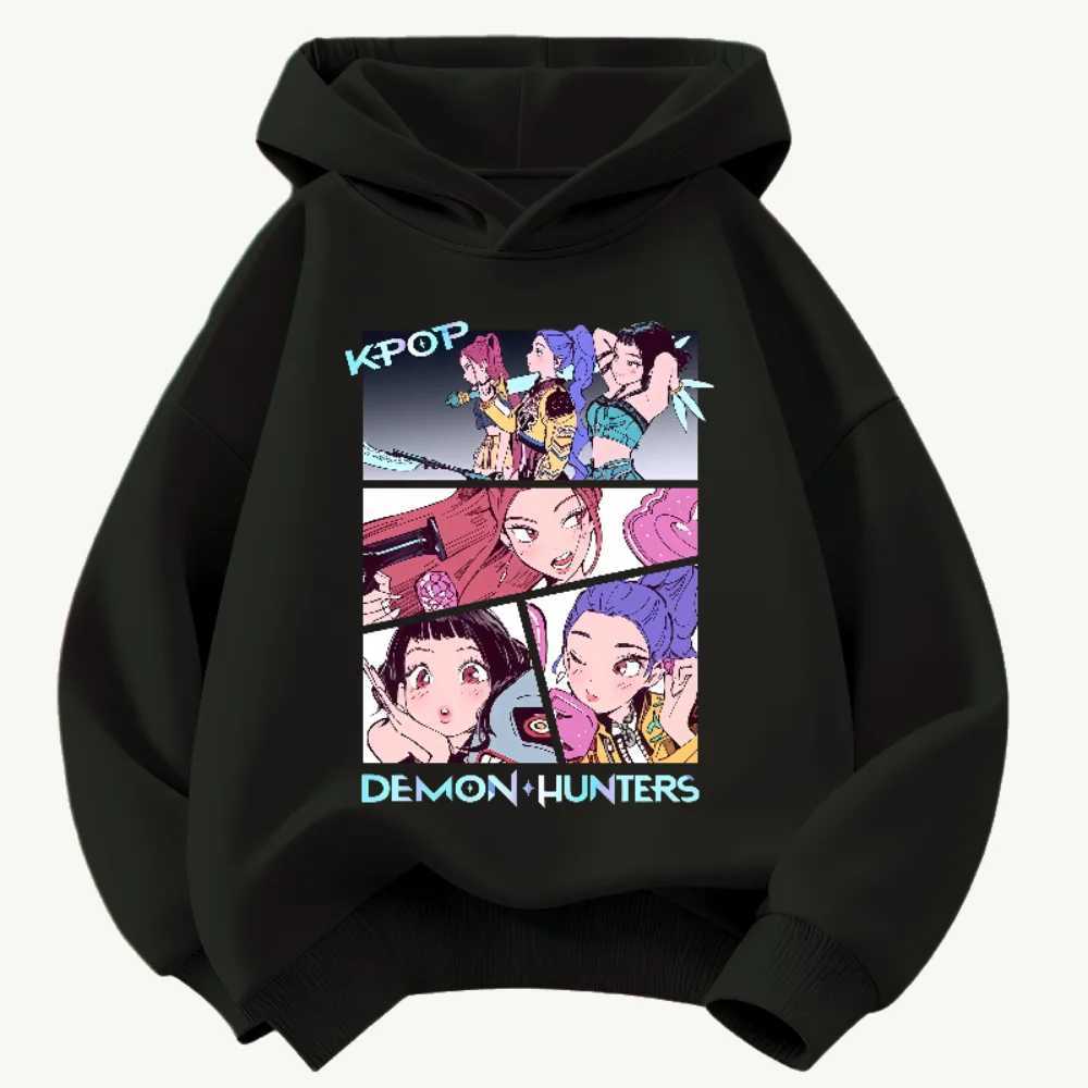 K-POP Devil Hunter Kids Sweatshirt Boys and Girls Clothing Autumn/Winter Warm Stylish Versatile Kids Hoodie C251129-image-1086587336