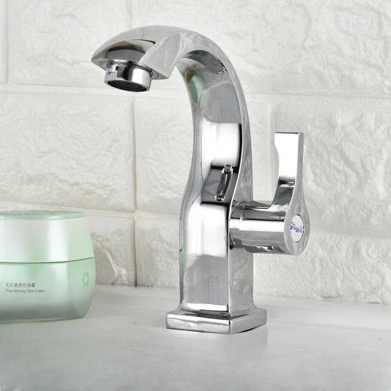 Chromium Plated Bathroom Faucet Single Hole Faucet Kitchen Sink Faucet Flow Nozzle Cold Water Bathroom Accessories M251129-image-1086591486