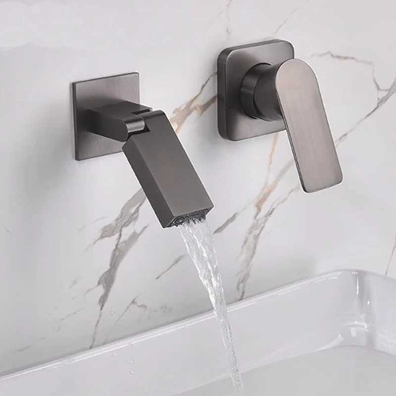 Brass Bathroom Basin Mixer Faucet Single Lever Wall Mounted Basin Taps Bath Mixer Tap M251129-image-1086589831
