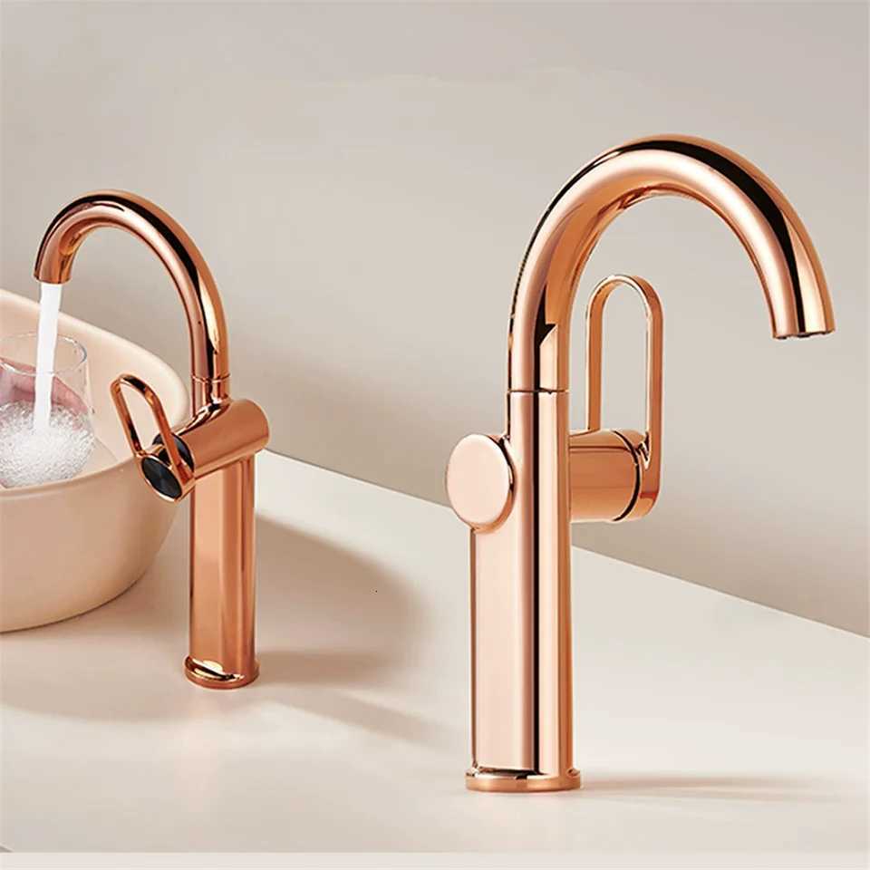 Rose Gold Torneiras Bathroom Faucet Brushed Gold Basin Faucet Sink Faucet Lavotory Faucet Basin Taps Hot Cold Mixer Tap Crane M251129-image-1086589799