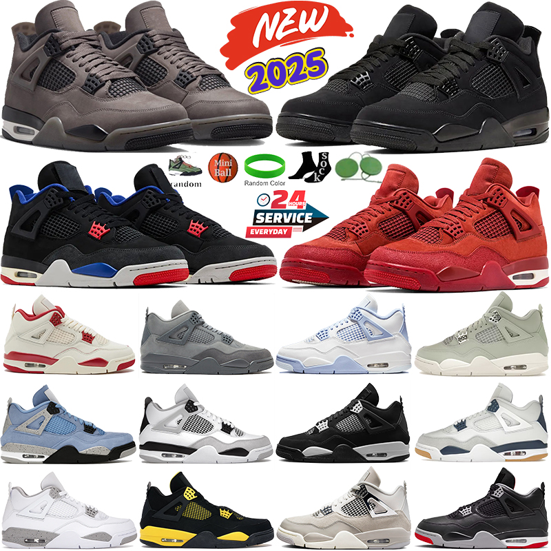 Free Shipping Men 4s Basketball Shoes Designer Black Cat 2025 Sneakers Paris Wet Cement Brick By Brick University Blue Rare Laser Mens Womens Out-image-974164239