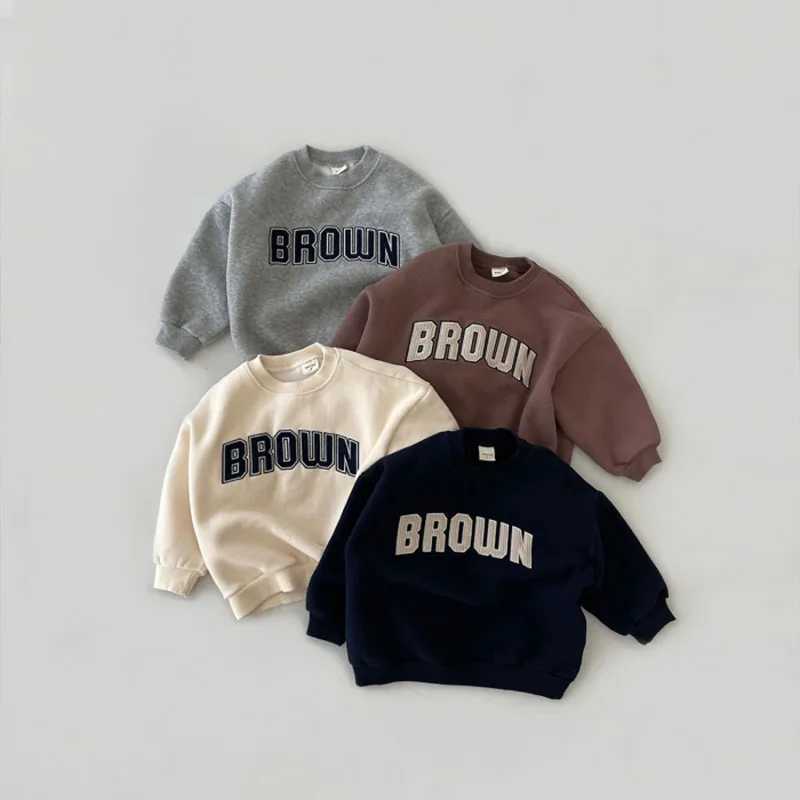 2025 Winter New Baby Long Sleeve Fleece Sweatshirt Fashion Letter Print Pullover For Boys Girls Warm Sweatshirt Children Clothes C251129-image-1086589880