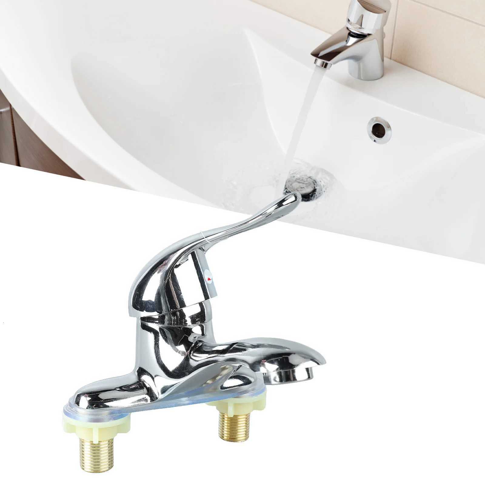 Bathroom Sink Faucet Zinc Alloy 2 Hole Single Handle Hot and Cold Water Mixer Tap for Home Hotel M251129-image-1086590588