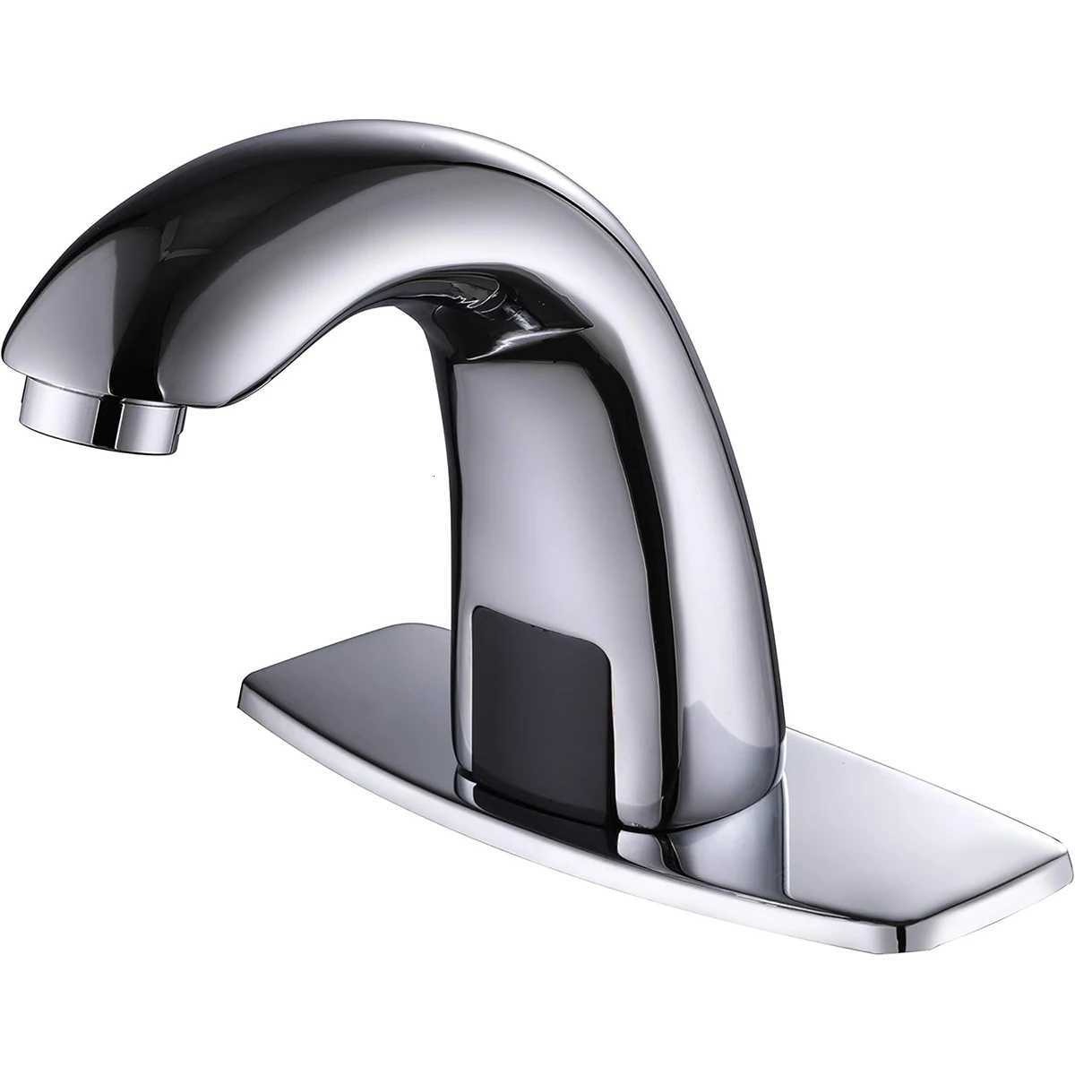 Touchless Bathroom Sink Faucet Sensor Bathroom Faucet with Hole Cover Automatic Shut-Off M251129-image-1086591765