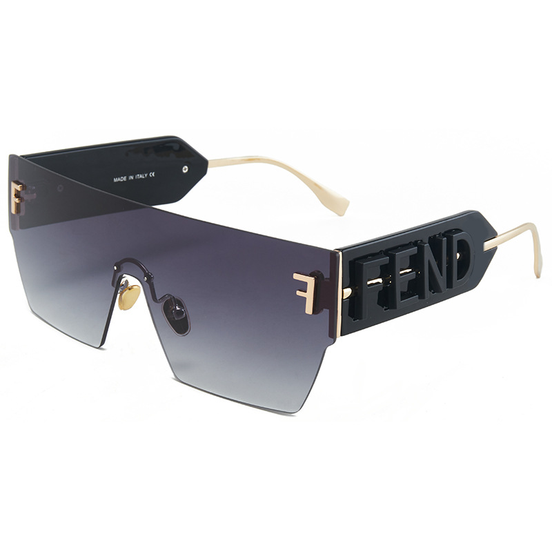 design rimless sunglasses women big shades fashion show simple pop style classic uv400 outdoor retro eyewear wholesale oversized frameless glasses