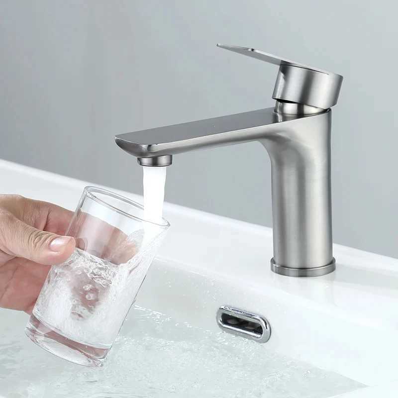 Gun Gray/Brushed Stainless Steel Faucet Washbasin Sink Hot and Cold Water Home Bathroom Kitchen Cabinet Washbasin M251129-image-1086590790