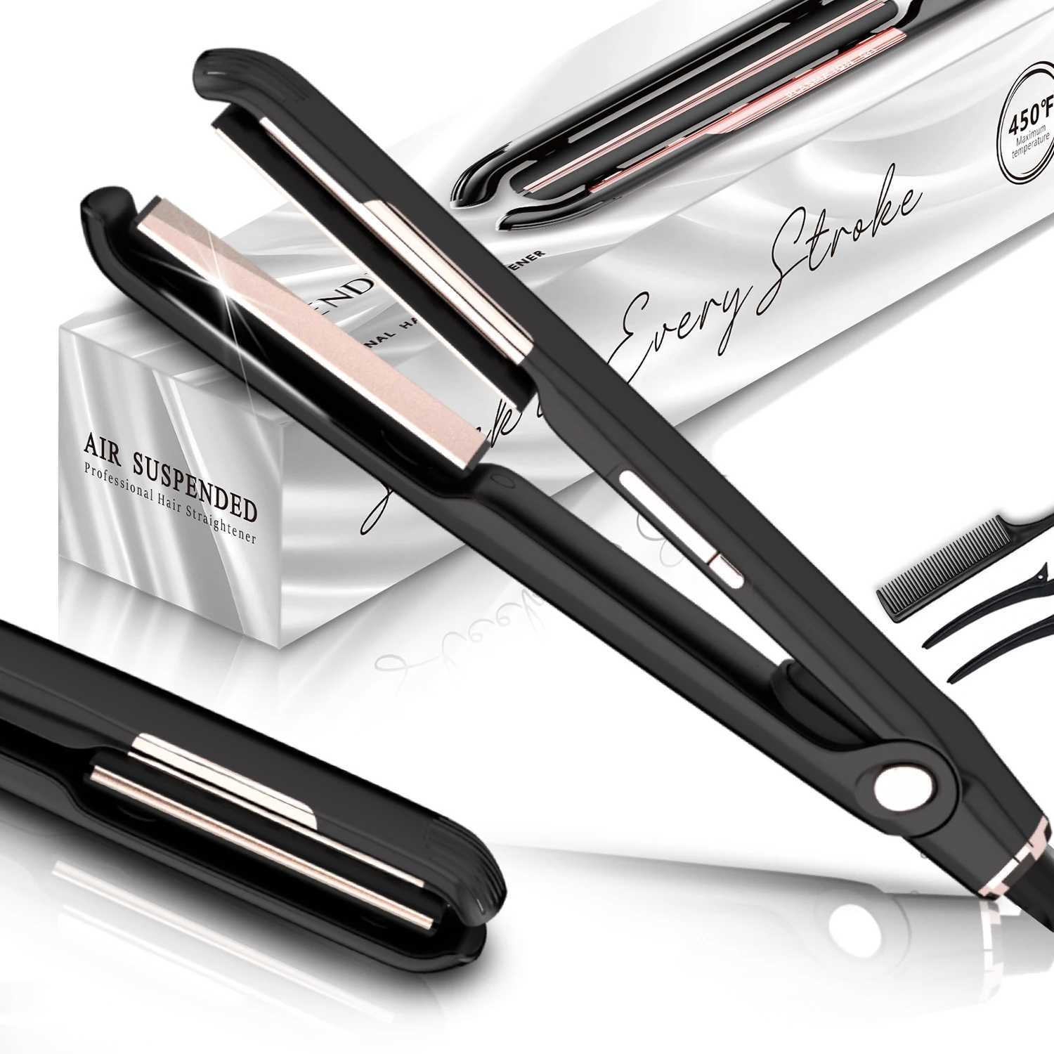 Plasma Hair Straightener Professional 450F Ceramic Plate Hair Flat Iron 1 Inch Suspension Splint Anti-scald Straightening IronsT251129-image-1086578965