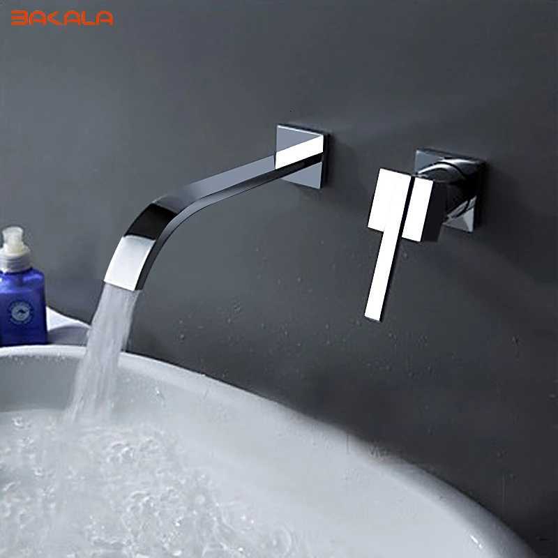 BAKALA Waterfall Widespread Contemporary Bathroom Sink Sanitary Wall Mount Faucet Mixer Tap Chrome Finish LT-322 M251129-image-1086591243