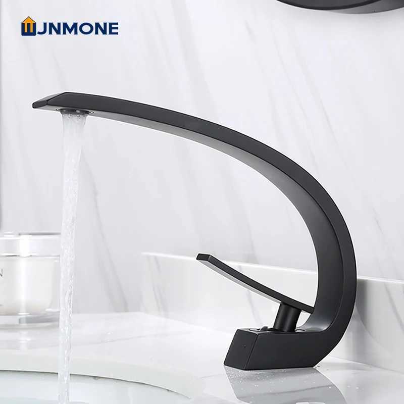 Modern Bathroom Sink Faucet Deck Mounted Brass Mixer Water Tap One Hole Crane Vanity Washbasin Black Basin Faucets for Bathroom M251129-image-1086590719