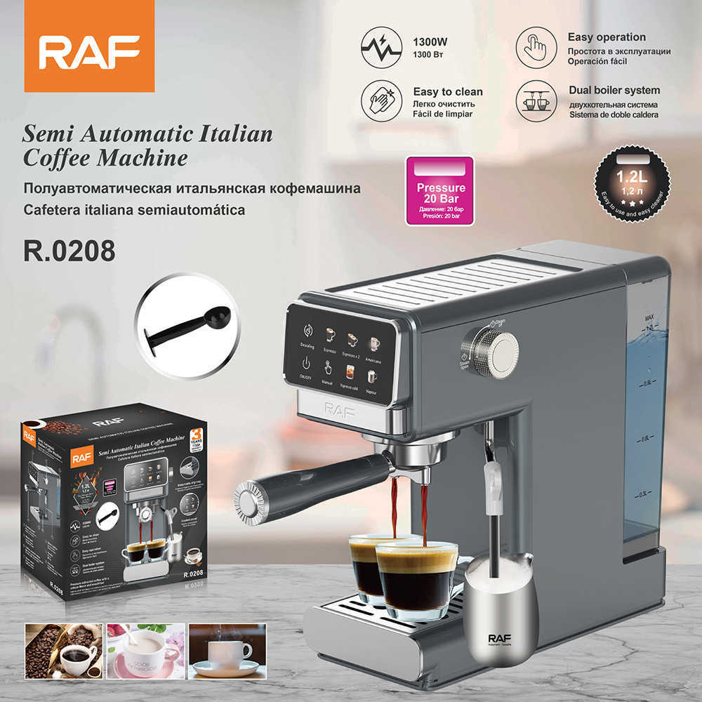 European-style espresso machine for home use, with high-pressure extraction, semi-automatic espresso brewing, and steam for frothing milk. R25112-image-1066808747