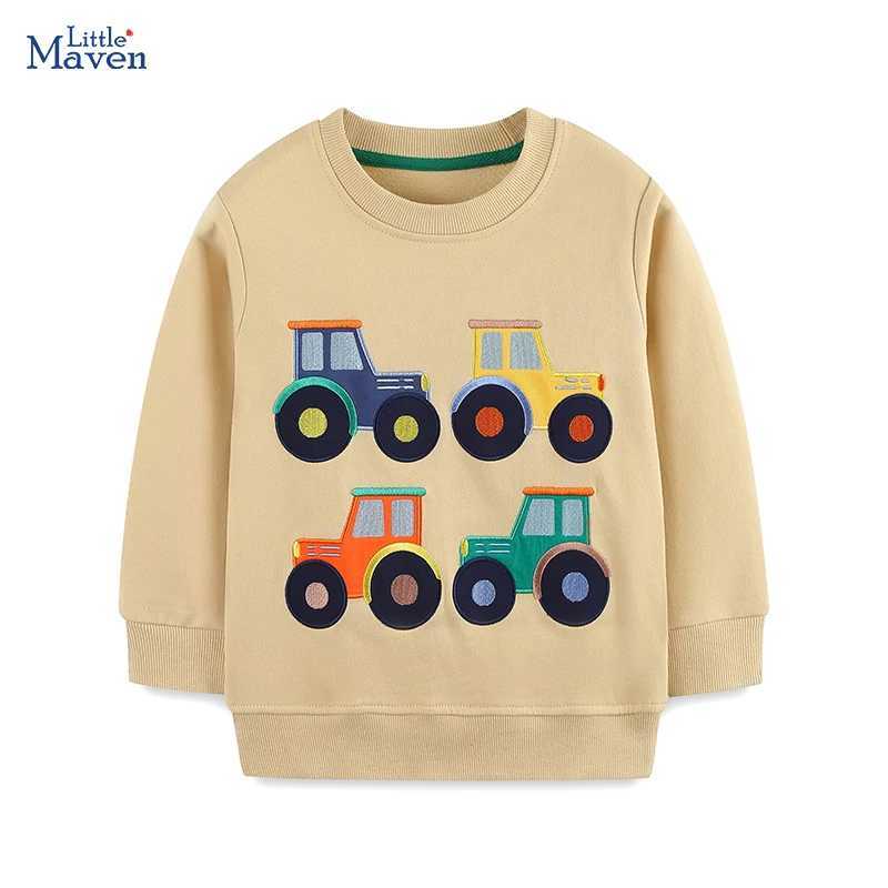 Little maven Tractor Embroidery Little Kids Long Sleeve Top Autumn Spring Boys Sweatshirts Baby Children Sweatshirts C251129-image-1086588987