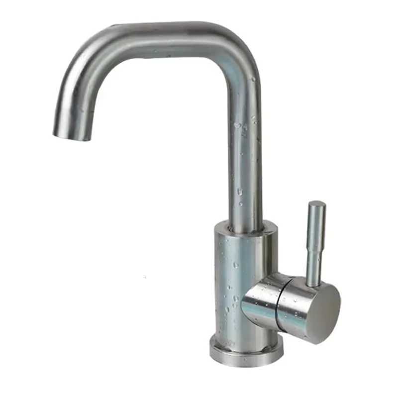 Bathroom Basin Faucet 304 Stainless Steel Hot Cold Wash Mixer Crane Tap 360 Rotation Sink Faucets Single Lever Tap For Bathroom M251129-image-1086591641