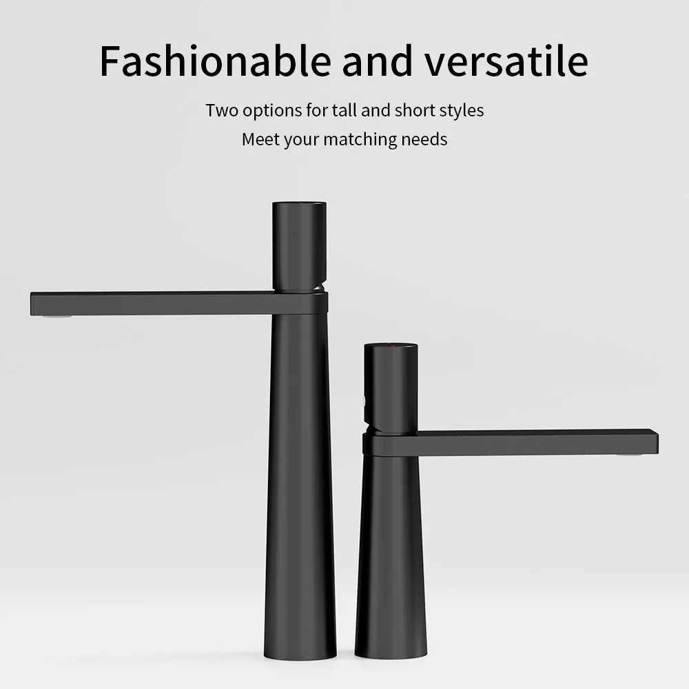 Black Basin Faucet Modern Copper Bathroom Mixer Taps Crane Deck Installation Hot and Cold Water Faucets Sink Faucet for Bathroom M251129-image-1086590507