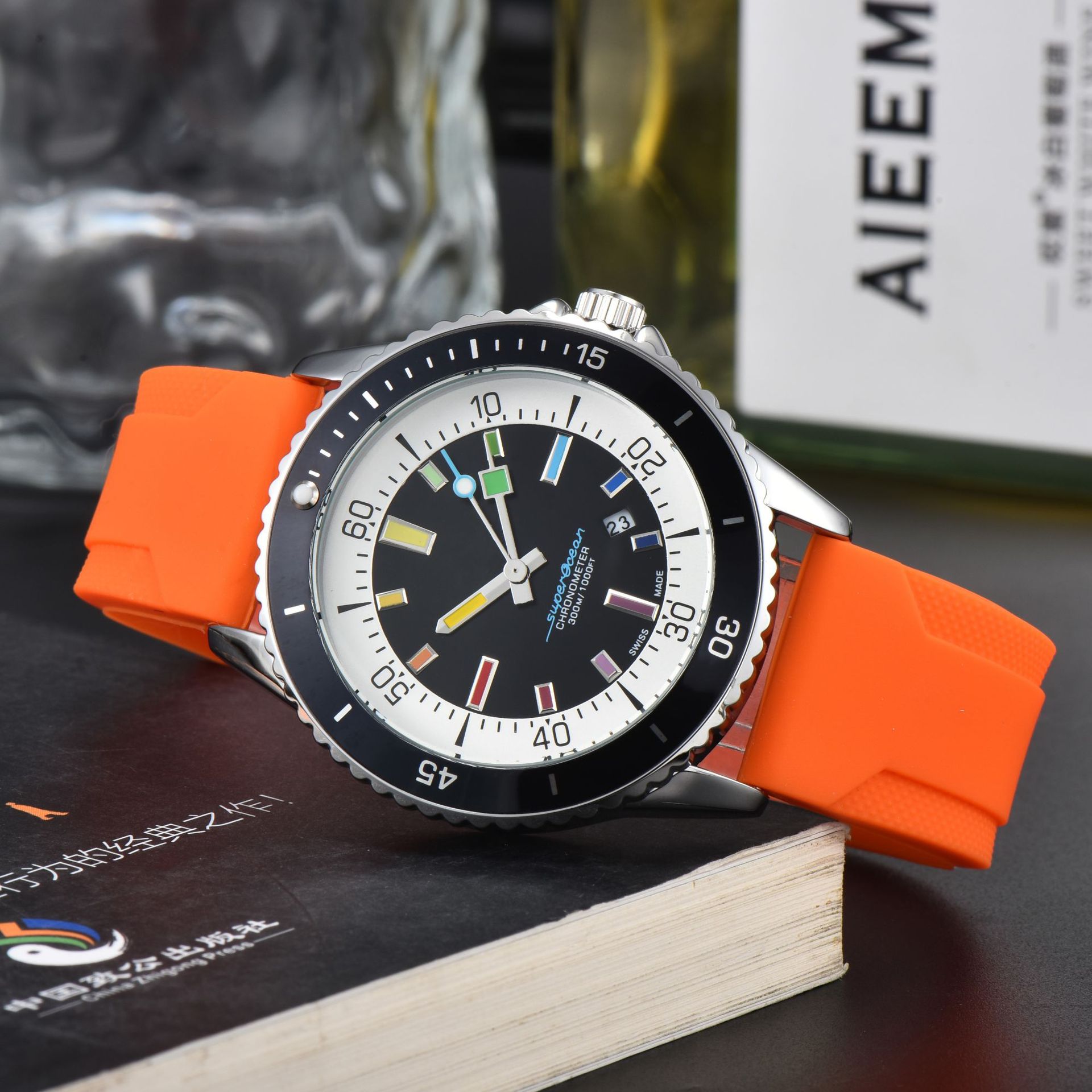 Montre pleine fonction Quartz montre-bracelet de luxe vente chaude montres de haute qualité pour multifonctionnel automatique Date bracelet en ca