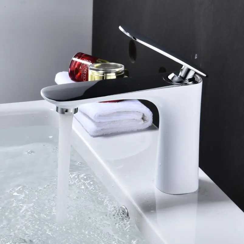 Black/Chrome Bathroom Faucets Hot and Cold Mixer Faucets Vanity Bathroom Kitchen Deck Mounted Bathroom Sink Faucets Accessories M251129-image-1086591160