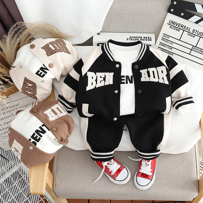 Kids Tracksuit Baby Girls Boys Clothing Sets Autumn Infant Outfits Coats T Shirt Pants 3 Pieces Suit Children Casual Clothes Cotton White H251208-image-1087662618