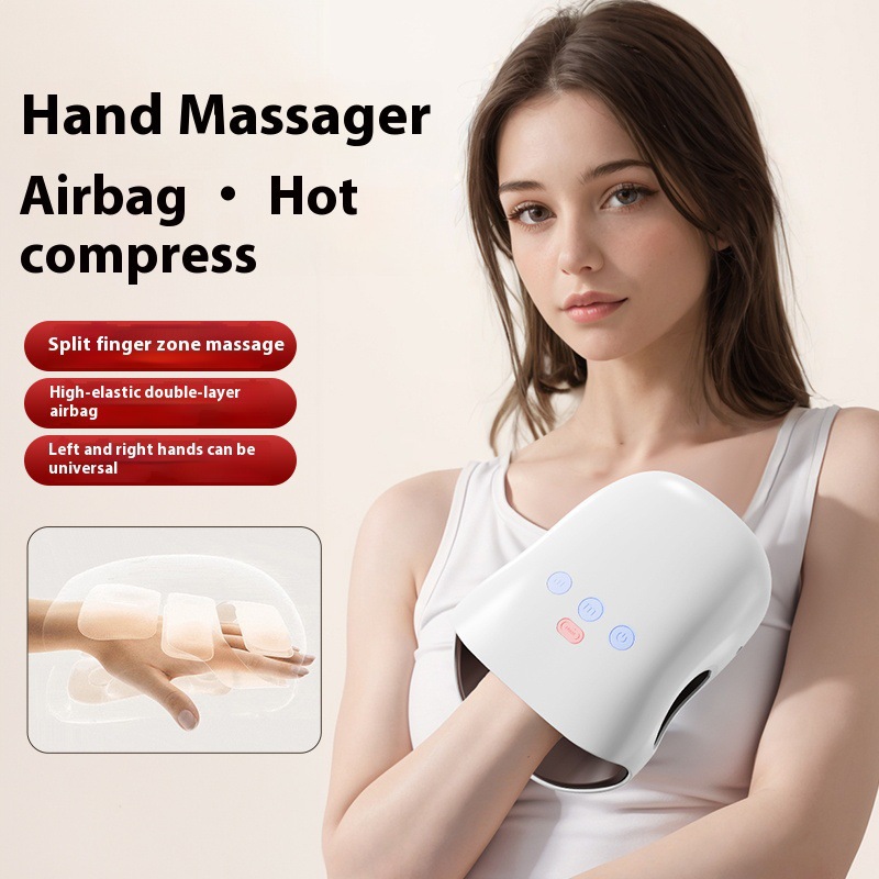 Hand Massager - Cordless Hand Massager with Heat and Compression for Arthritis and Carpal Tunnel, Gifts for Women(White)-image-1086569983