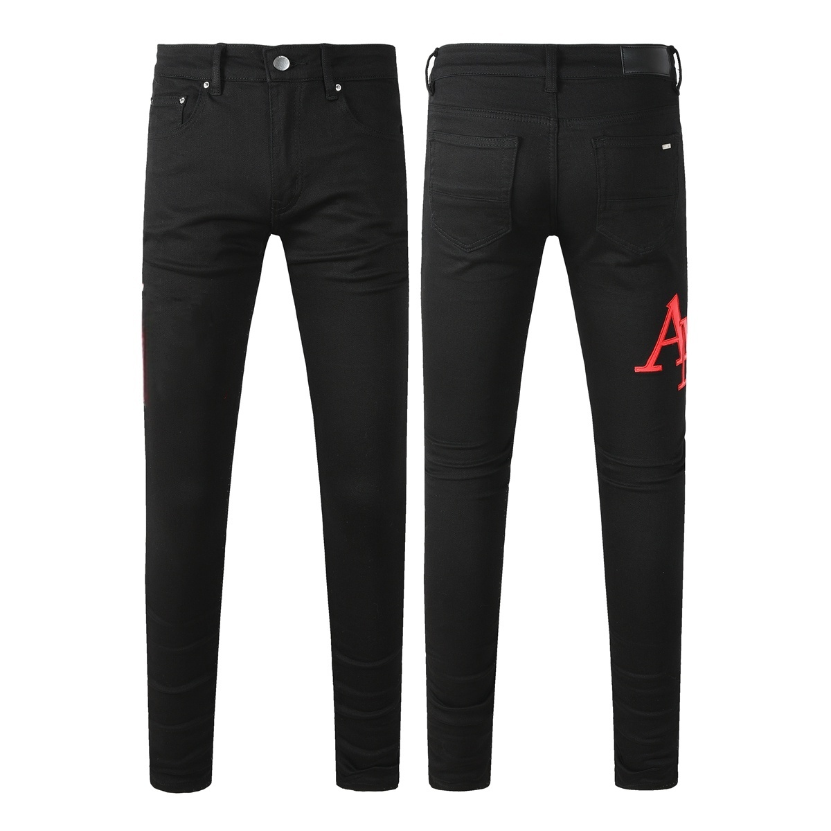 Mens jeans Skinny Ripped Skinny Jeans Mens Jeans red Letter embroiderySlim Motorcycle Moto Biker Causal Mens jean hot Pants Hip Hop Men Jeans
