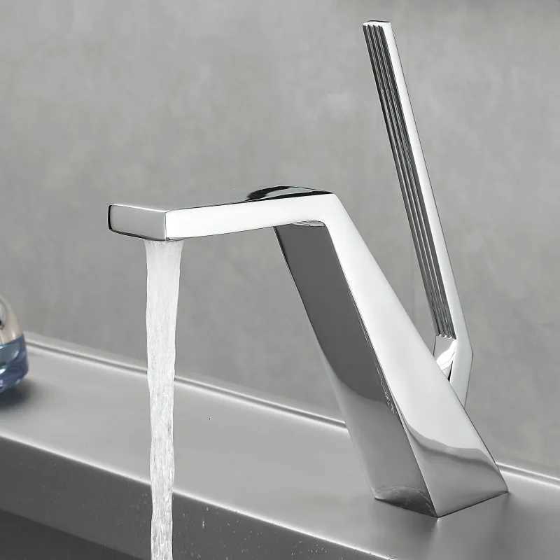 Becola Basin Faucet Black/Chrome Face Single Handle Deck Mounted Sink Taps Cold and Hot Mixer for Bathroom Crane Faucets M251129-image-1086591671