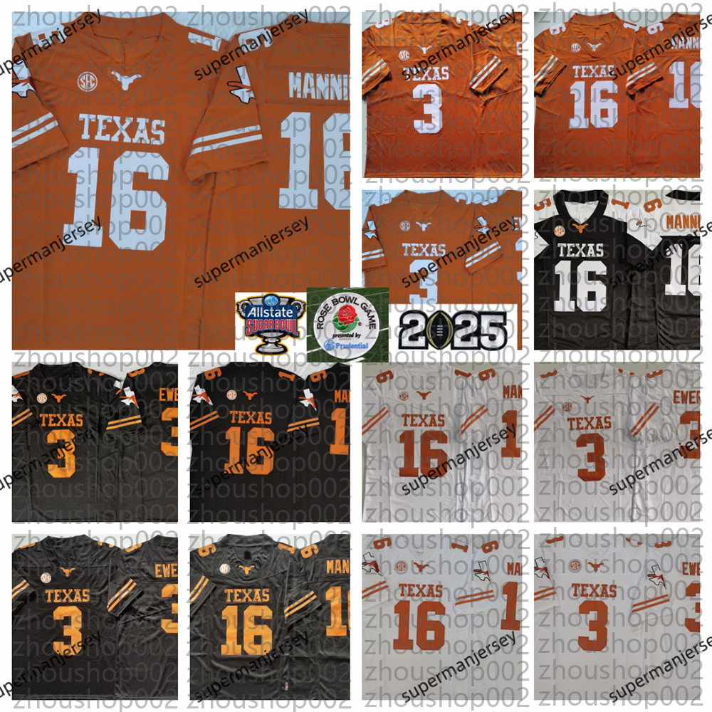 2025 new Longhorns football jersey All Stitched Quinn Ewers Arch Manning Men Women Youth Size S3XL