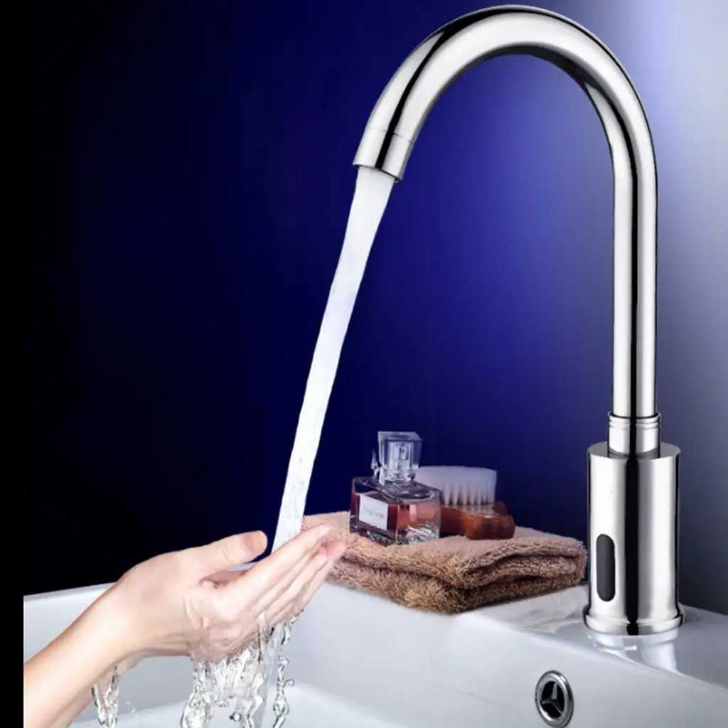 Automatic Infrared Sensor Faucet Single Cold Water Faucet Bathroom Basin Electrical Auto Sensor Faucet Deck Mounted M251129-image-1086592002