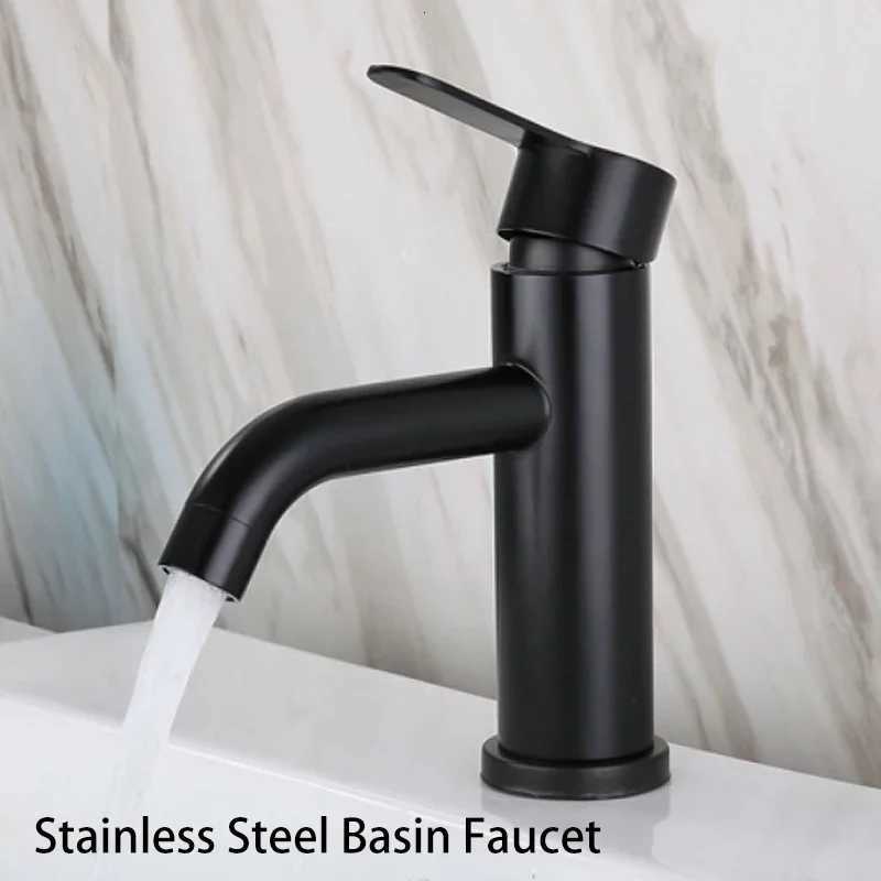 Black Basin Faucet Bathroom Sink Faucet Stainless Steel Washbasin Tap Hot Cold Water Sink Mixer Bathroom Crane Tap M251129-image-1086591951