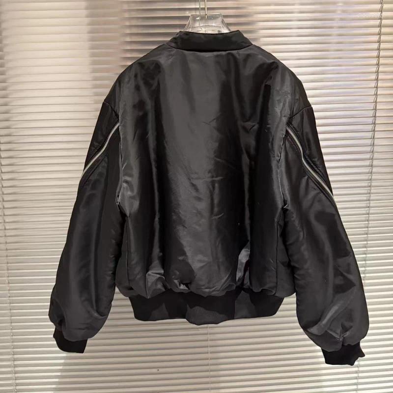 Jackets Big Embroidery Patch Mens Label Mowla Zipper Pilot Jacket Women Black windbreaker Casual Zip Sve Bomber coat J260623