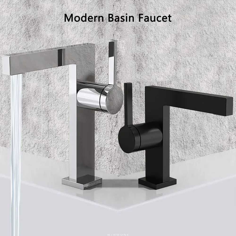 Modern Bathroom Basin Faucet Deck Mounted Hot and Cold Waterfall Mixer Tap Single Hole Single Handle Brass Washbasin Sink Faucet M251129-image-1086591071